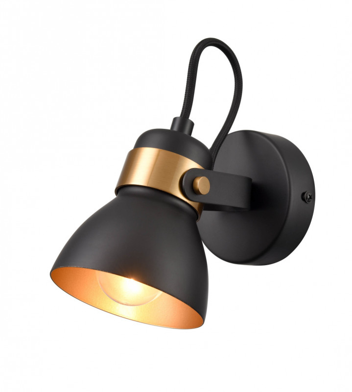 Спот 17*10*13 см, 1*E27 черный, золото Vele Luce Vulcano VL6544W01