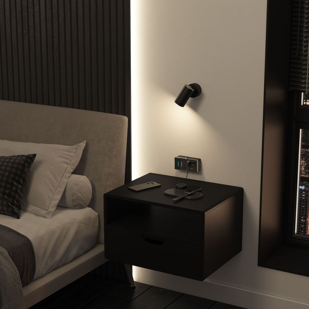 Розетка Werkel W5071735 с заземлением, шторками и USB тип A+C Gallant, черный хром