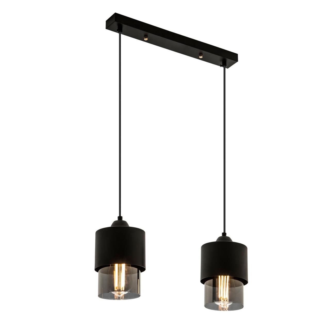 Подвесной светильник 40*12*80 см, Е 27 2x60W, Чёрный, Дымчатый MODEMODERN MD.0650.2