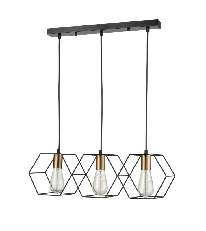 Подвесной светильник 20*59*144 см, 3*E27 черный, золото Vele Luce Luca VL6232P03