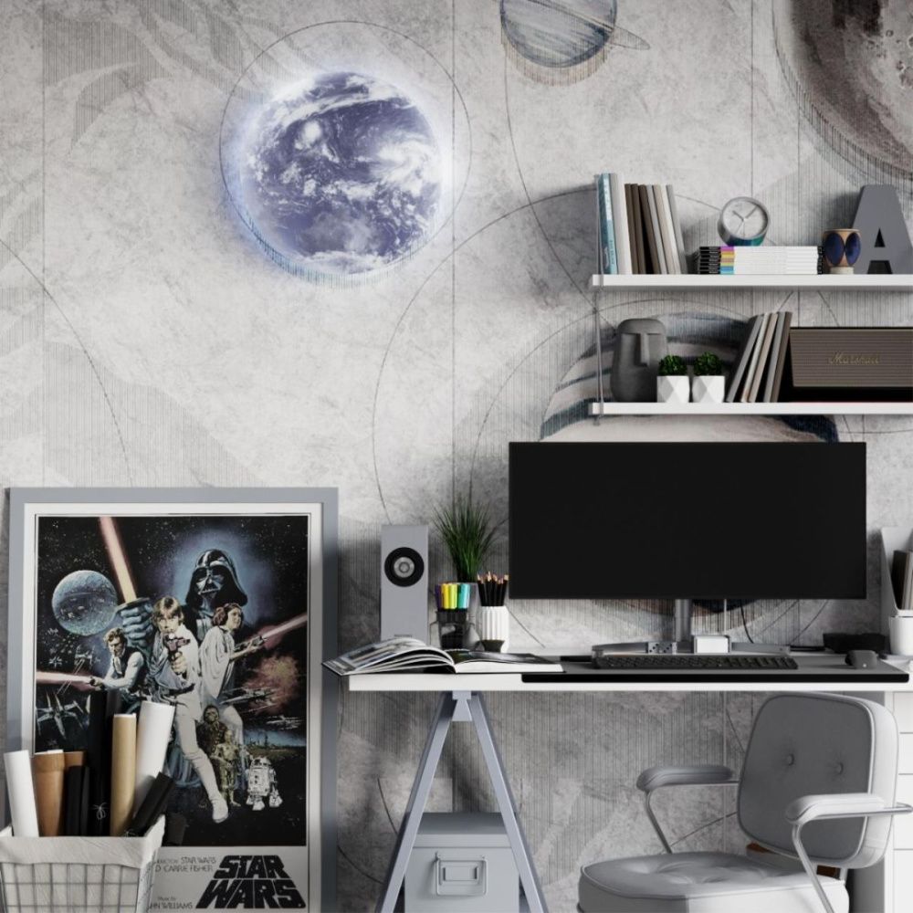 Настенно-потолочный светильник 48 см, 76W, 3000-6000K, Sonex Pale Space 3085/ELN, белый-синий