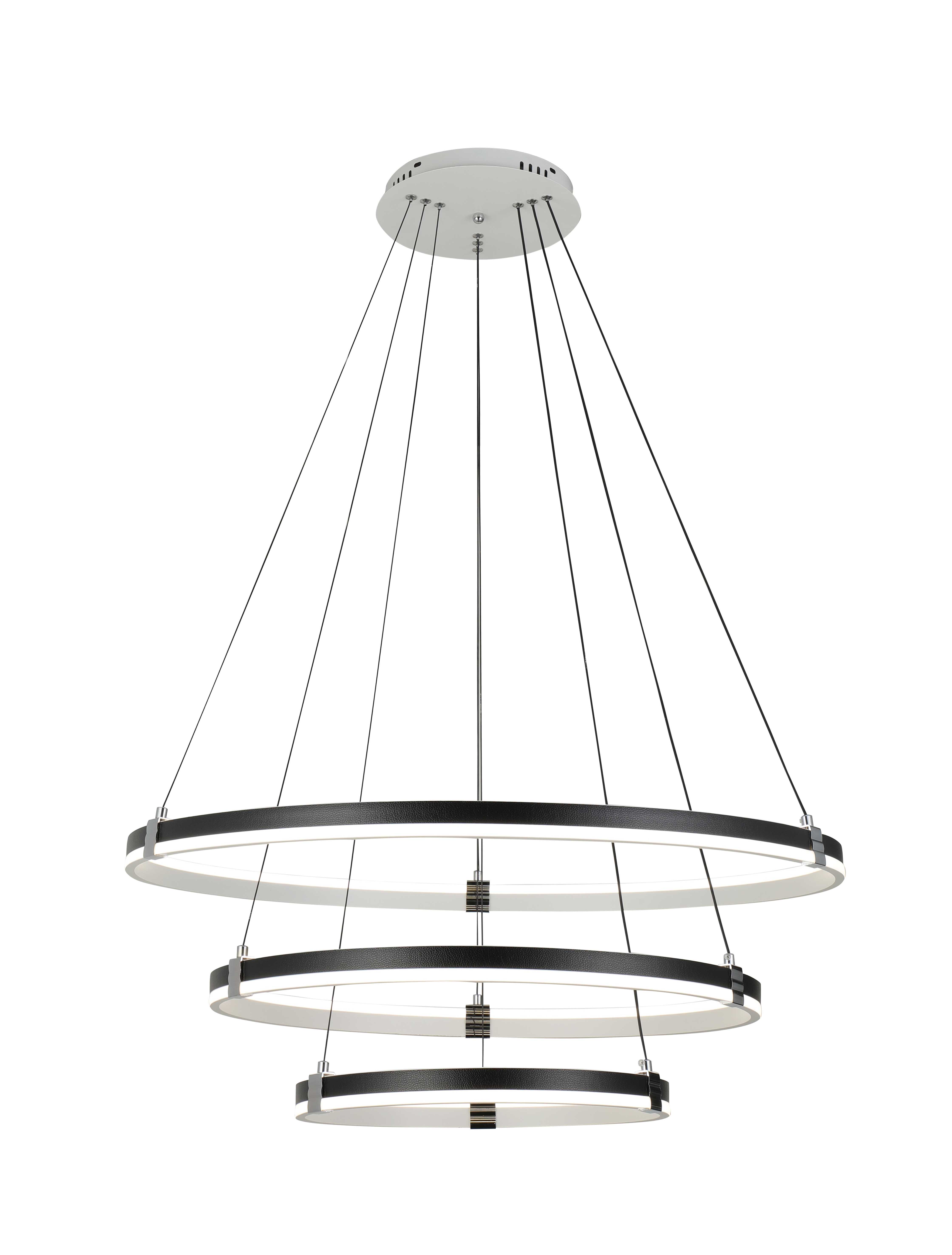 Люстра 800-600-400*1000, LED, 180W 2700K-6400K NewRgy LED 8501/8+6+4 BLACK+CHROME, BLACK CHROME