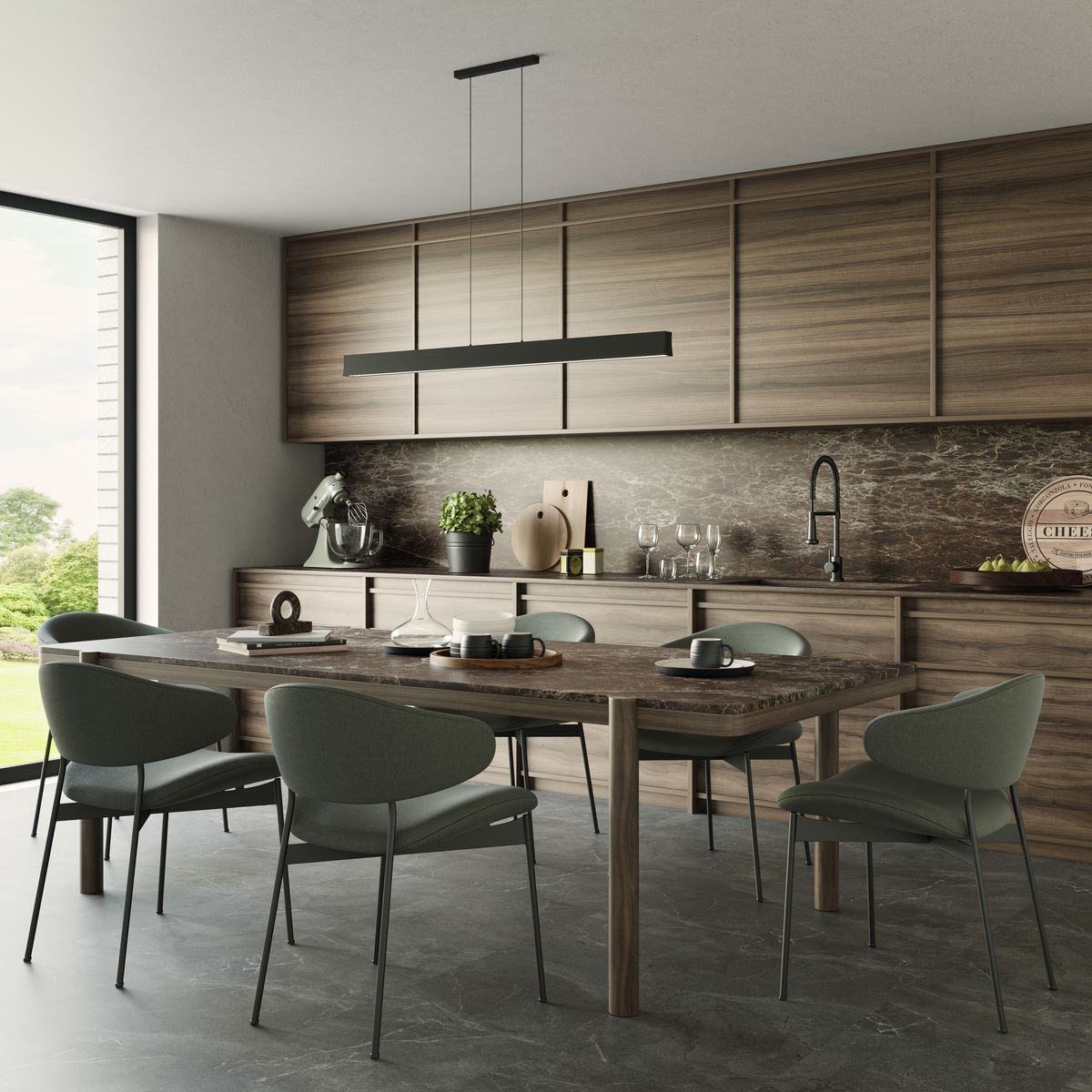 Светильник 120 см, 38W, 3000K, Mantra Hanok 7546, черный