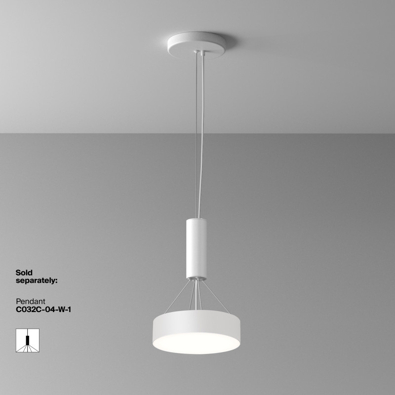 Накладной светильник 22*22*6 см, LED, 24W, 4000К, Maytoni Technical Zon C032CL-24W4K-RD-W белый