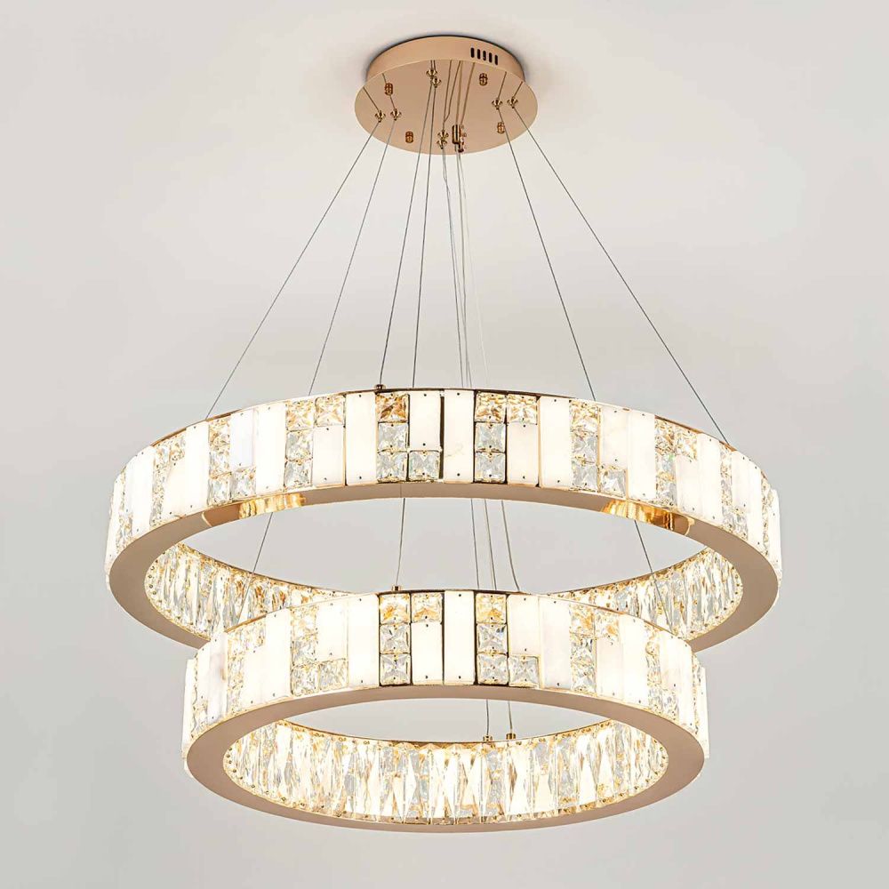 Подвесная люстра 80*80/120 см, LED 72W MODELUX premium ML.6985.800.600P GD золото