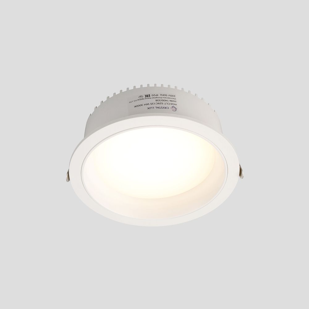 Светильник встраиваемый 13,5*4,6 см, вр 11,5 см, LED*12W, 3000K, Crystal Lux CLT 529 CLT 529C135 WH 3000K, Белый
