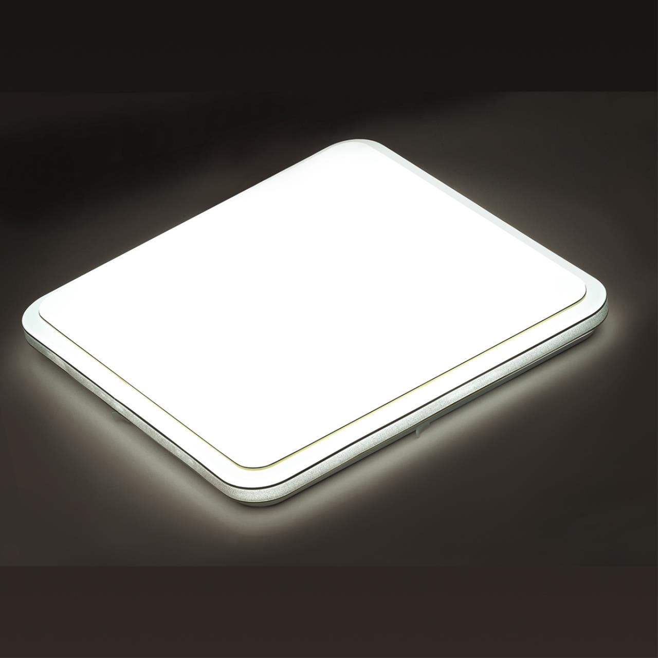 Cветильник 35*5 см, LED 30W, 4000 К, IP43, белый/серебристый/золотой, пластик Sonex Seva, 7613/CL