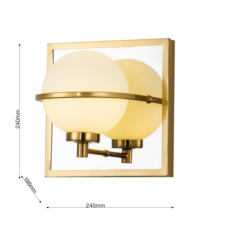Бра Favourite Blob 3013-1W, D200*W240*H240, латуни с вставкой в цвете хром, плафоны из выдувного полу-прозрачного стекла
