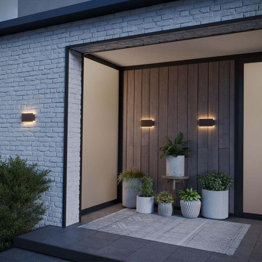 Светильник 18*4*10- см, 2*LED*10W, 3000/4000/6000K, Novotech Strait 359591, коричневый,  ландшафтный с переключателем цветовой температуры