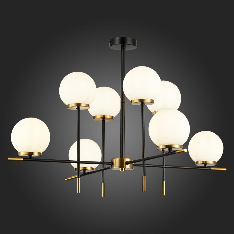 Люстра потолочная 86 см, ST LUCE LIMANO SL1203.412.08 Черный, Латунь