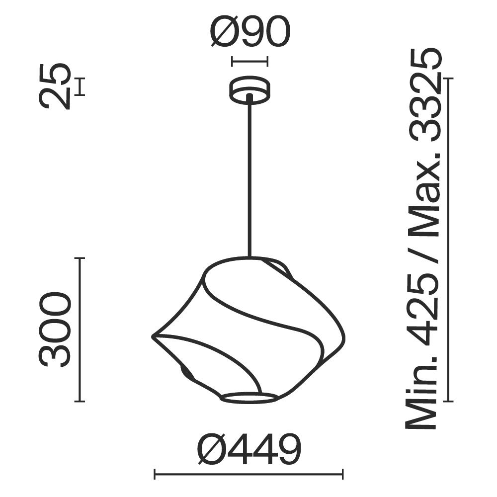 Подвесной светильник *44,9*42,5-332,5 см, 1*E27*40W, Maytoni  MOD531PL-01W, Белый