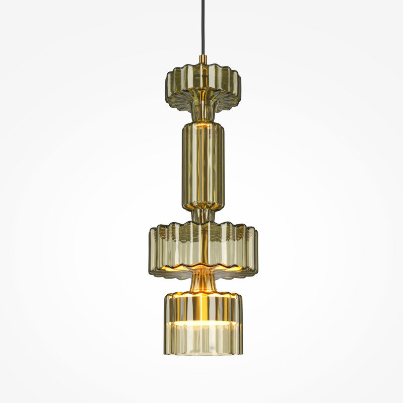 Подвесной светильник 15*15*360 см LED, 12W, 3000К, Maytoni LEVEL MOD253PL-L18BS3K2 латунный