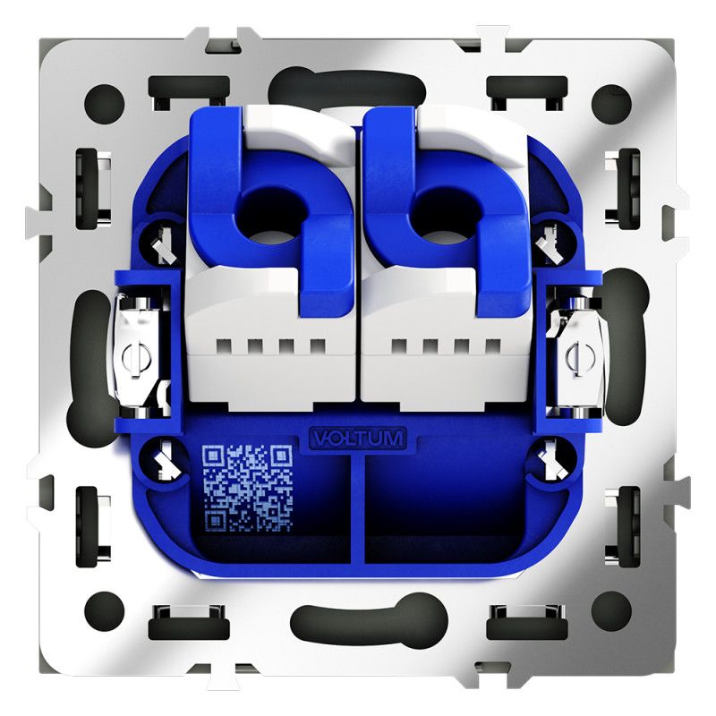Розетка компьютерная встраиваемая Voltum S70 двойная RJ45+RJ45 кат.6, черный матовый пластик Soft touch VLS060208
