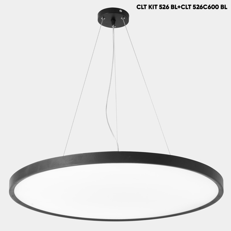 Светильник потолочный 60 см, 50W, 3000-6000K, Crystal Lux CLT 526C600 BL, черный