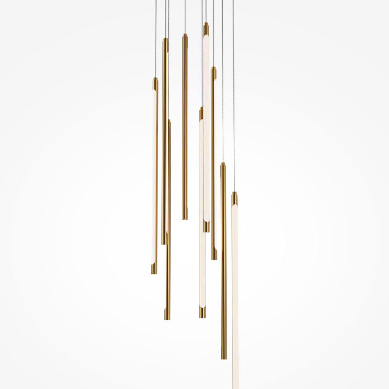 Каскадная люстра 35*35*352,5 см, LED, 46W, 3000К, Maytoni Light stick MOD236PL-L54BS3K латунный