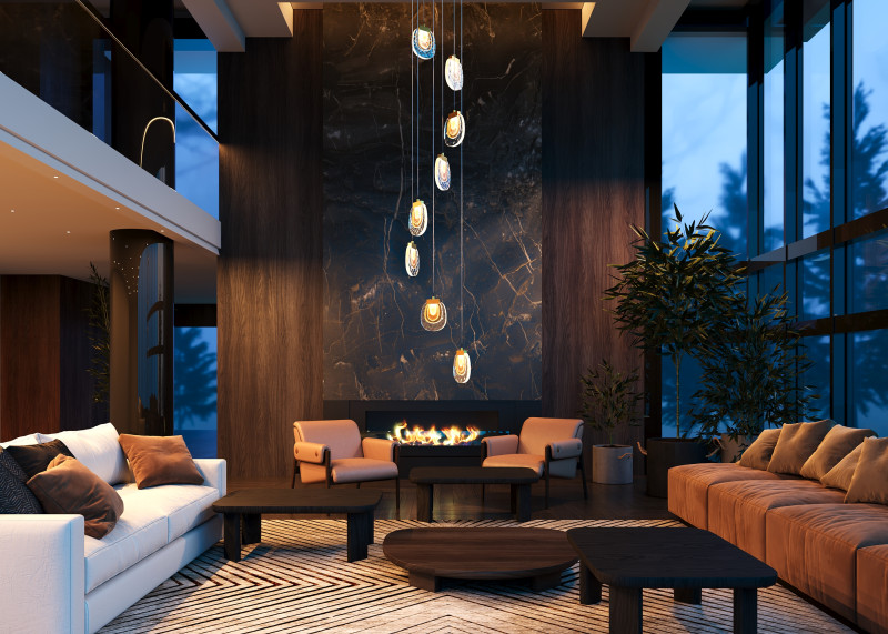 Каскадная люстра 55*55*375 см,  LED, 30W, 3000К, Maytoni Biology MOD367PL-L30BBSK латунный