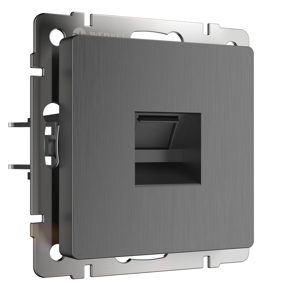 WL04-RJ-45/ Розетка Ethernet RJ-45 (графит рифленый), 4690389145971
