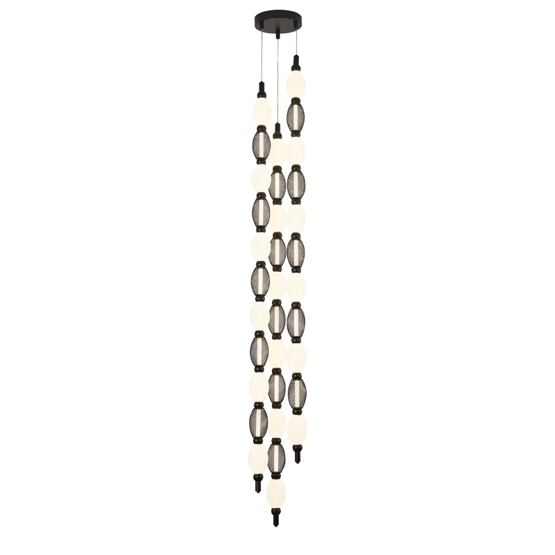 Подвесной светильник 20*278 см, 54W, Favourite Perler 4560-3PC черный, белый акрил