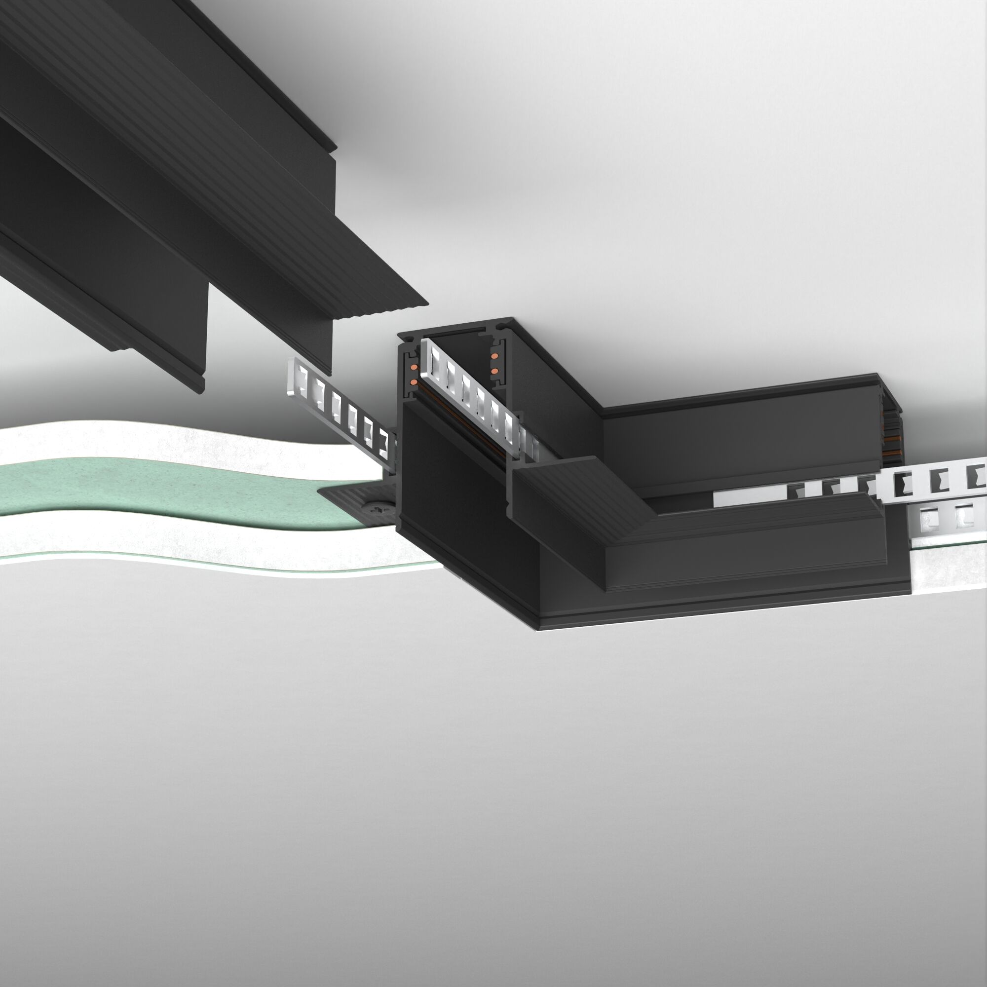 Коннектор угловой Elektrostandard Slim Magnetic  для встраиваемого шинопровода под ГКЛ 9,5мм 85214/00, черный
