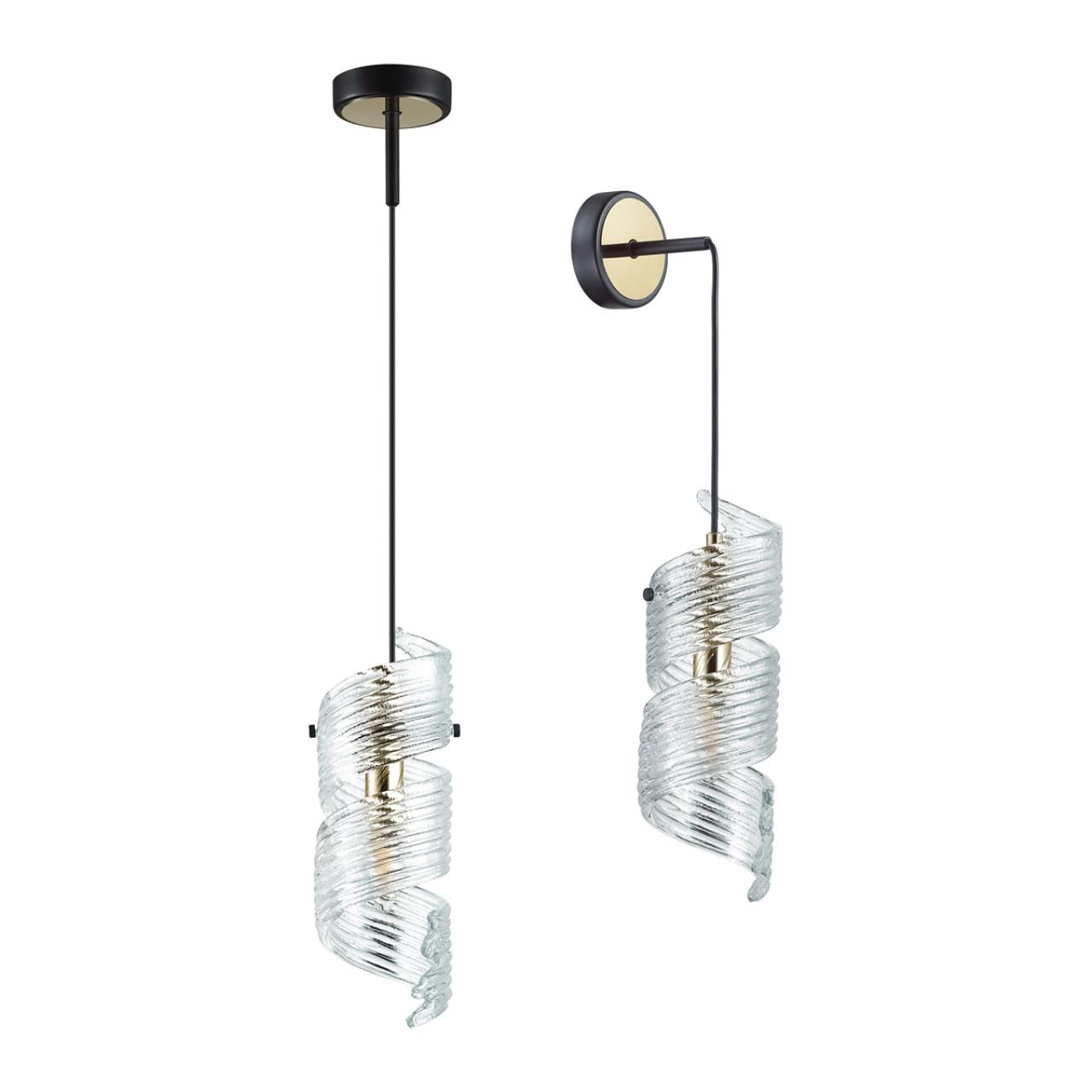 Подвес/бра 1*E14*40W Odeon Light Fusilli 5439/1, черный