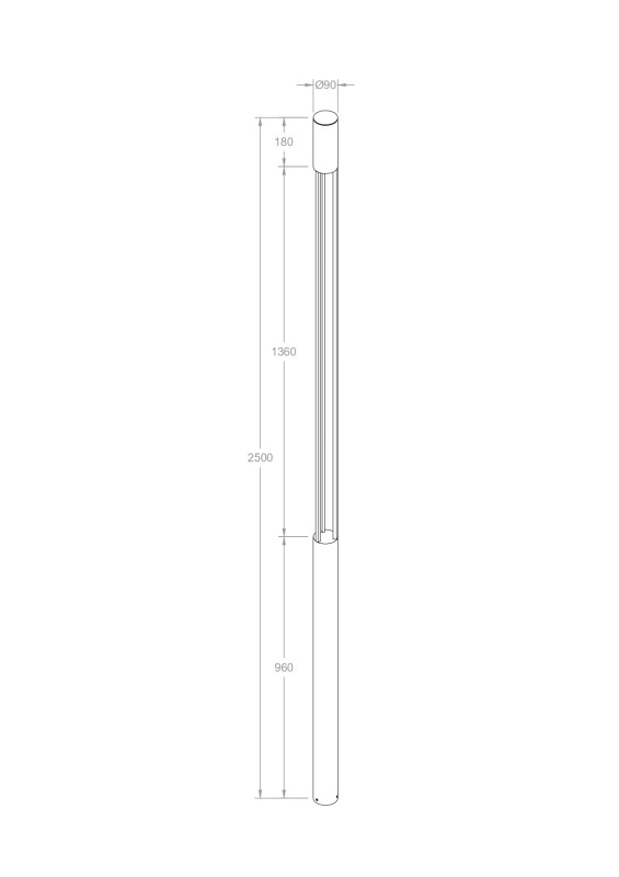 Светильник 250 см, 30W, 3000K, O427FL-L30GF3K, серый