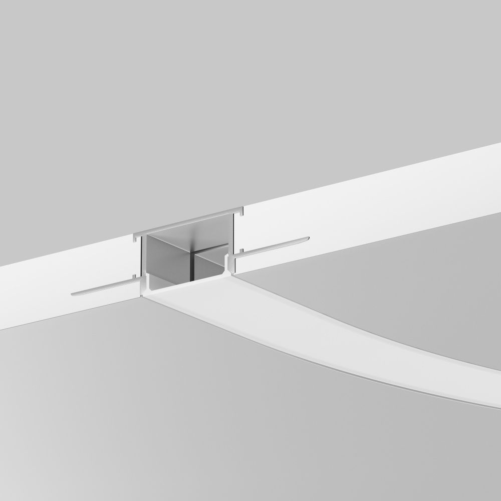 Алюминиевый профиль встраиваемый с боковым изгибом Maytoni Led Strip Встраиваемый со скрытым фланцем профиль Серебро 636003