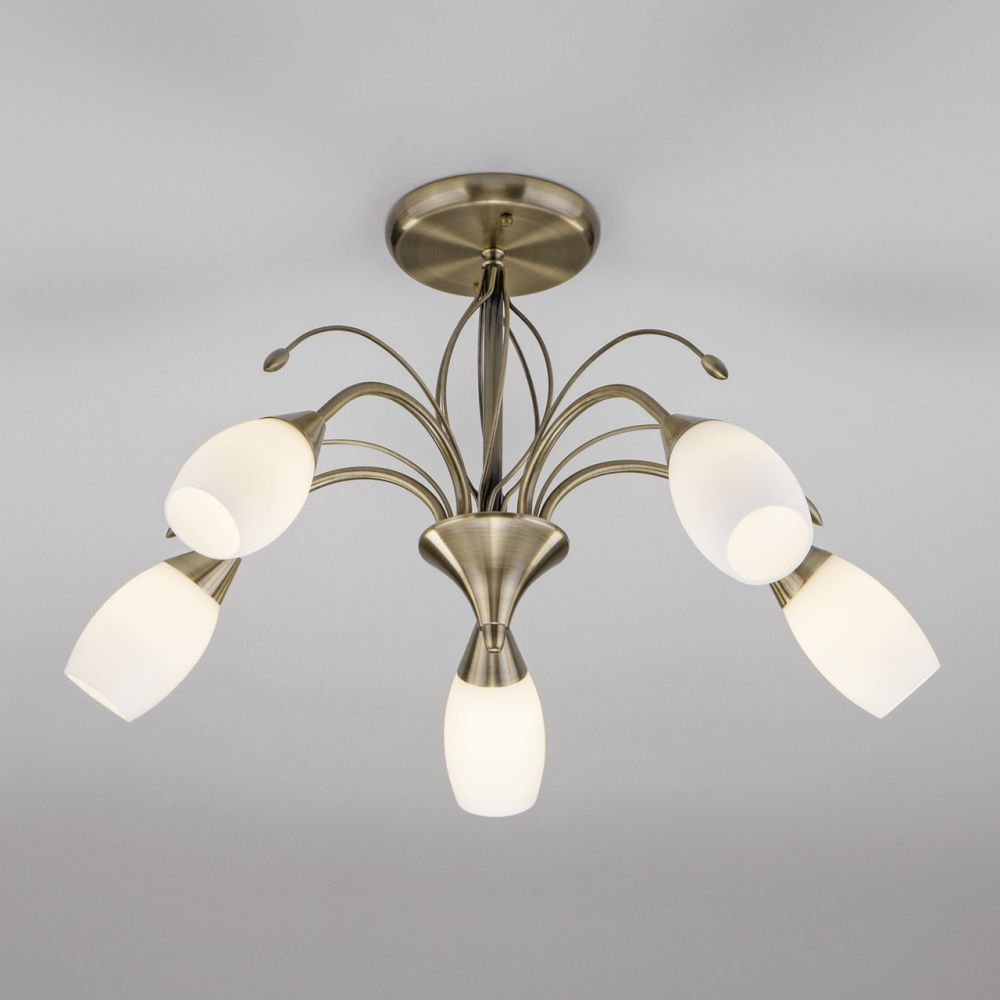 Потолочная люстра 60 см Eurosvet Ginevra 30280/5 античная бронза