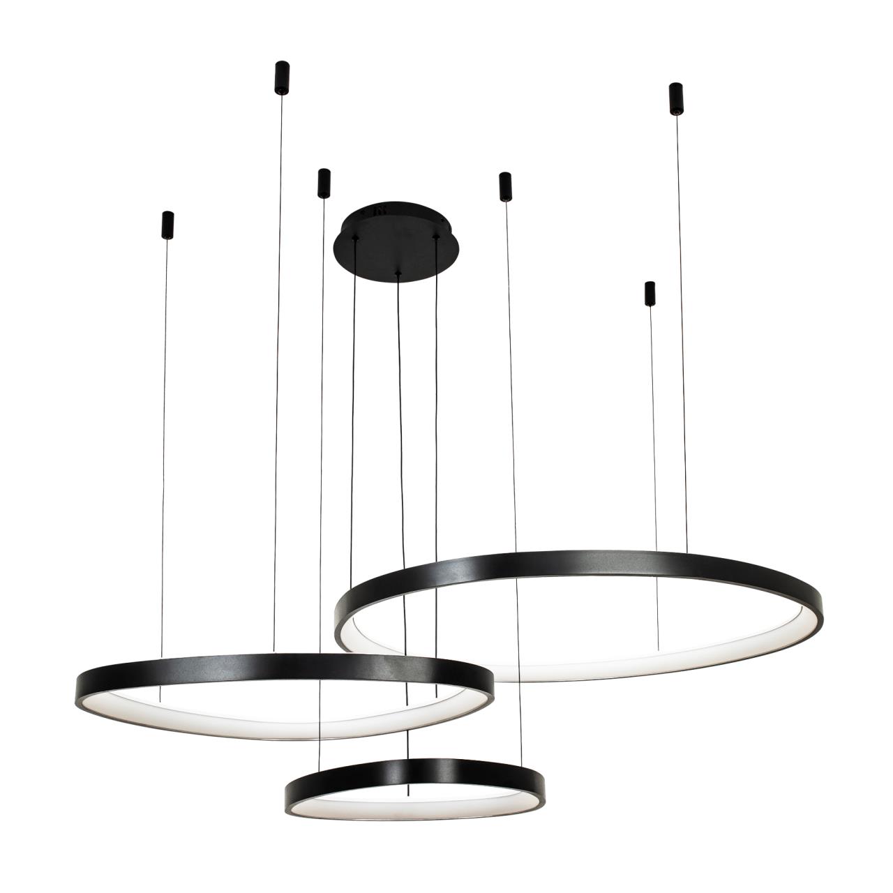 Подвесной светильник 115*80*150 см, LED 110W, 3000 / 6000K, Черный LED4U L8805-800-650-450