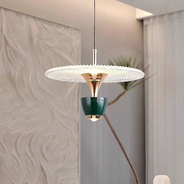 Светильник подвесной *33-200 см, 1*LED*7W, 3000K, Lightera Saimaa LE126L-30GR, Зеленый