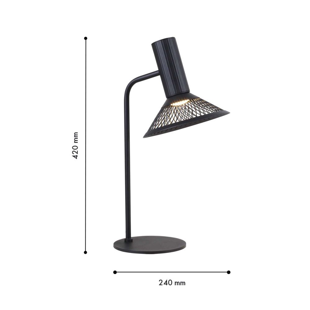 Настольная лампа 18*42 см, 1*LED, 6W, 3000K, F-Promo Metrics 4623-1T, черный матовый