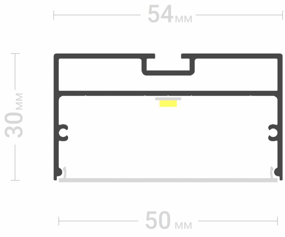 Профиль Flexy SVET 50 (ПФ 2682 «Свет 50 мм») Некрашеный, цена за шт. 