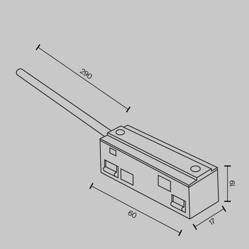 Подвод питания 35*1,7*1,9 см, Maytoni Technical Accessories for tracks Exility TRA034B-42W-1 белый