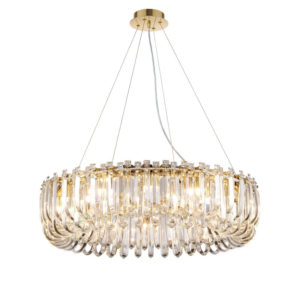 NW052-ф800*H200(1200) H GOLD Люстра NW 12*15W (180W)*G9, Ø800 x H200 (1200), NewRgy H GOLD (Золото)