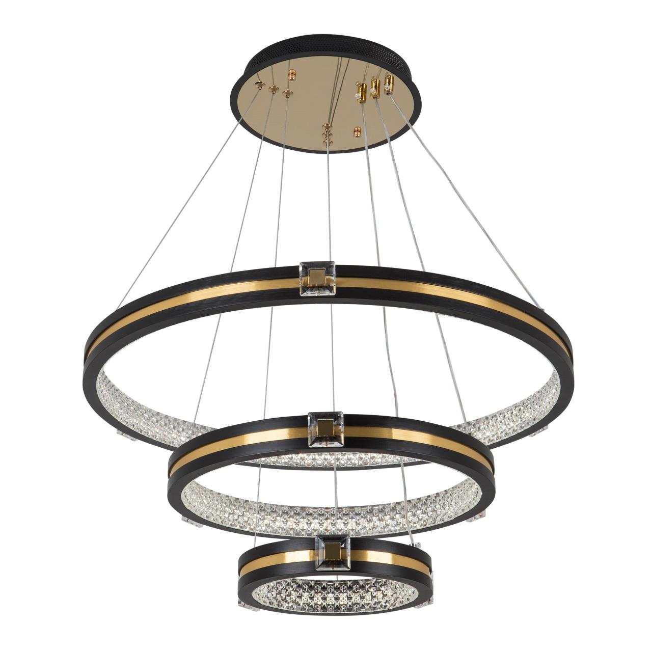 Подвесной светильник 60*60*140 см, LED 110W, 3000 / 6000K, Черный, Латунь LED4U L77085-3