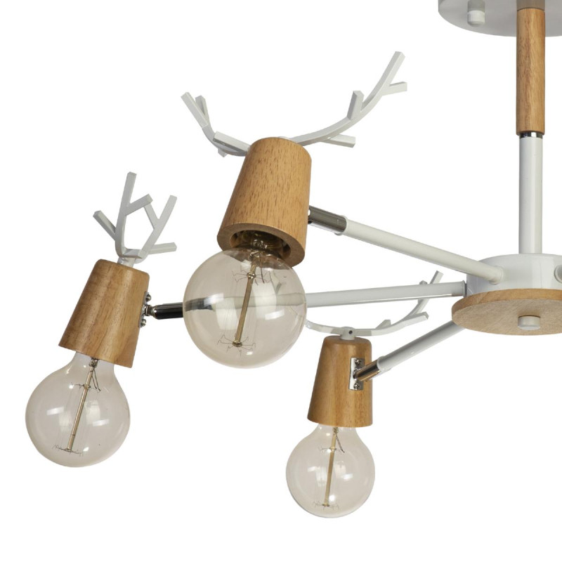 Люстра потолочная LOFT IT Sven 10024/6 White, диаметр 72 см, белый-дерево