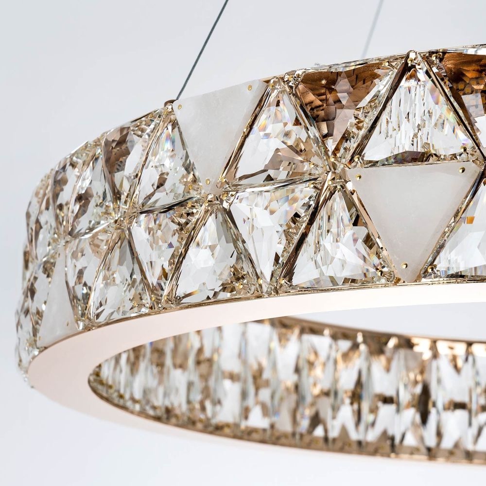 Подвесная люстра 80x50см, LED, 43Вт, 3000 / 6000K, Modelux ML.6982.800P GD Золото