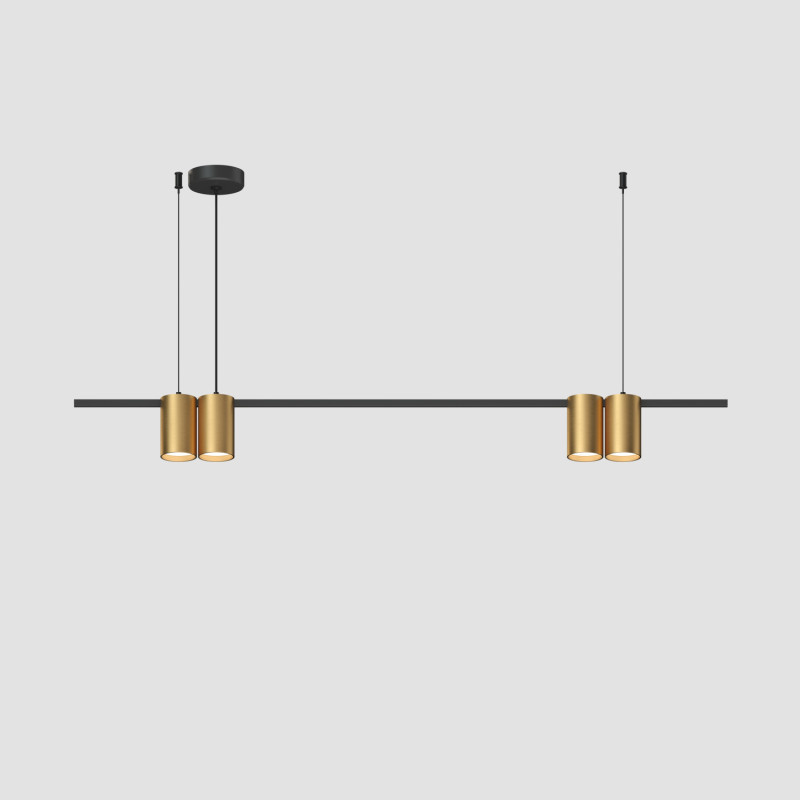 Подвесной светильник 100*5,6*208,9 см, 4*GU10, 60W, Denkirs Orbit DK4061-BK+SG черный
