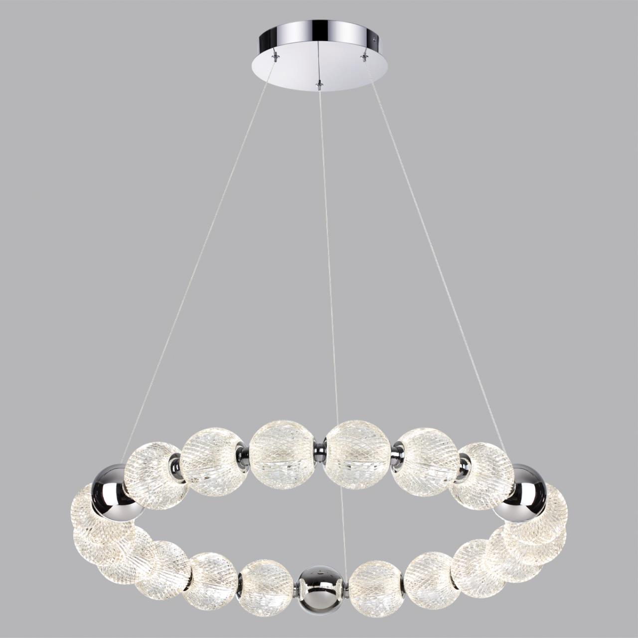 Люстра 69*69*150 см, 1 LED*60W, 4000 К, Odeon Light Crystal, хром 5007/60L