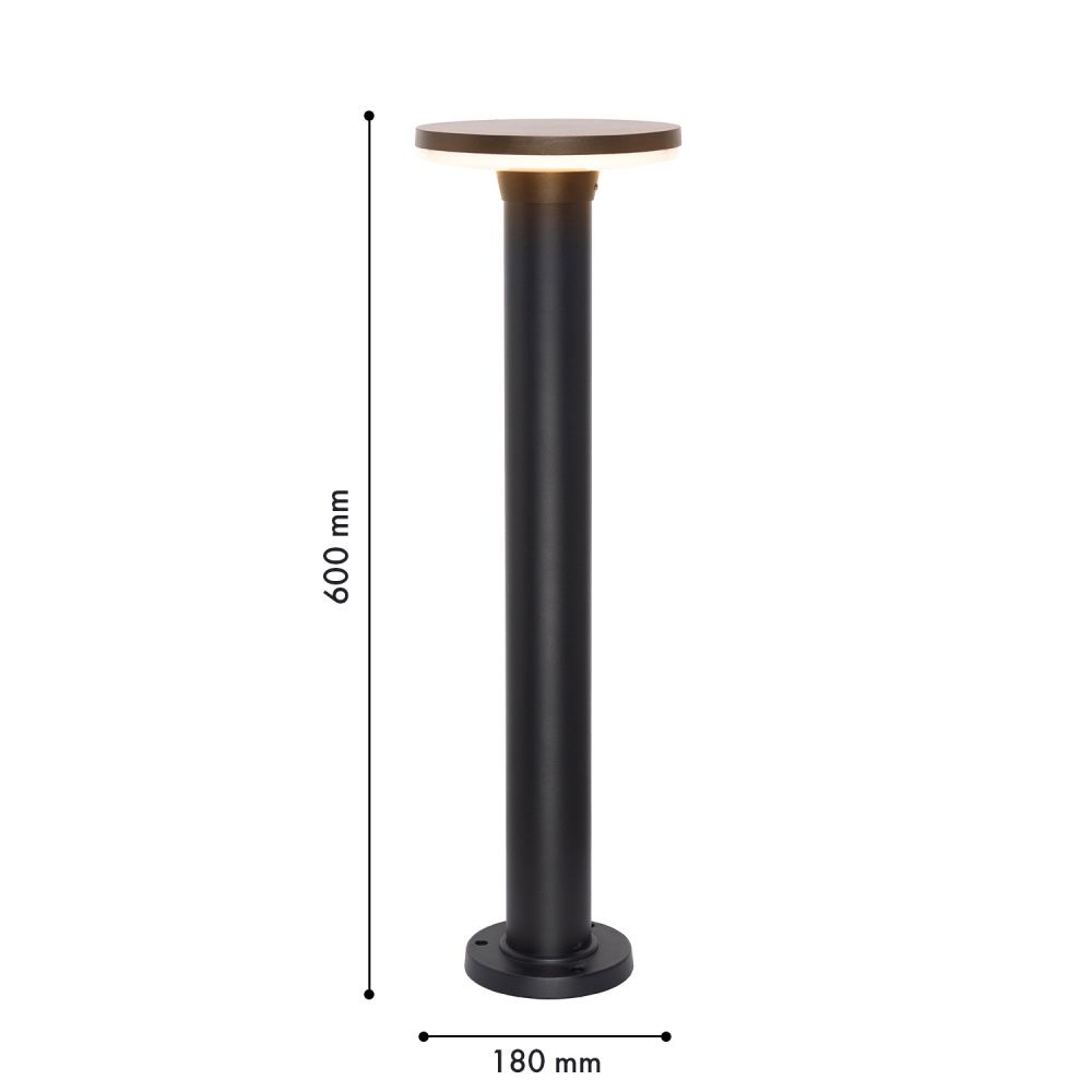 Уличный столб *18*60- см, *LED*12W, 3000K, Favourite Mash 4745-1F, черный