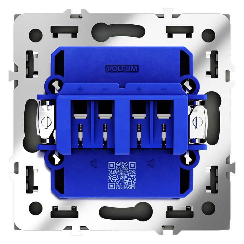 Розетка акустическая встраиваемая Voltum S70 4-местная, графит пластик Soft touch VLS060307