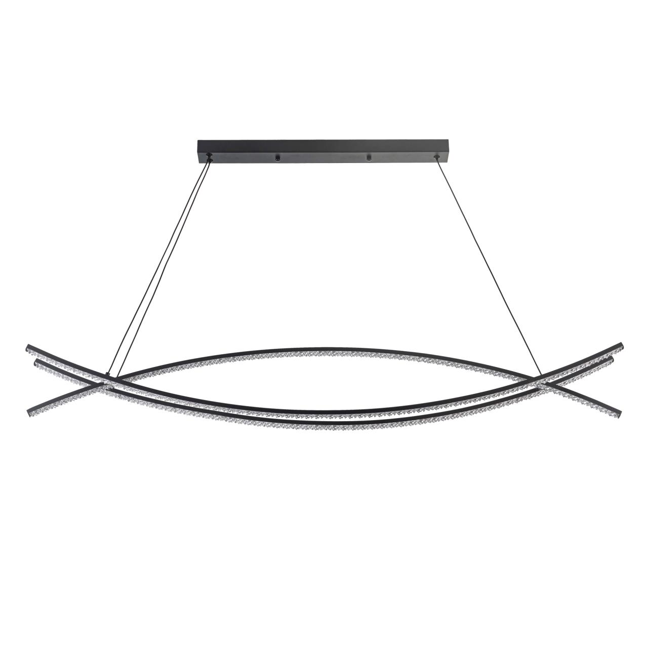 Подвесной светильник 120*9,5*165 см, LED 40W, 3000 / 6000K, Черный LED4U L8630-1200 BK