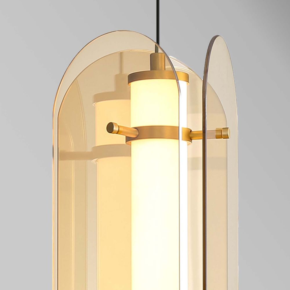 Подвес 19*42-192,5 см, 2*LED, 2,6W, 3000K, Favourite Fada 4624-2P, латунь