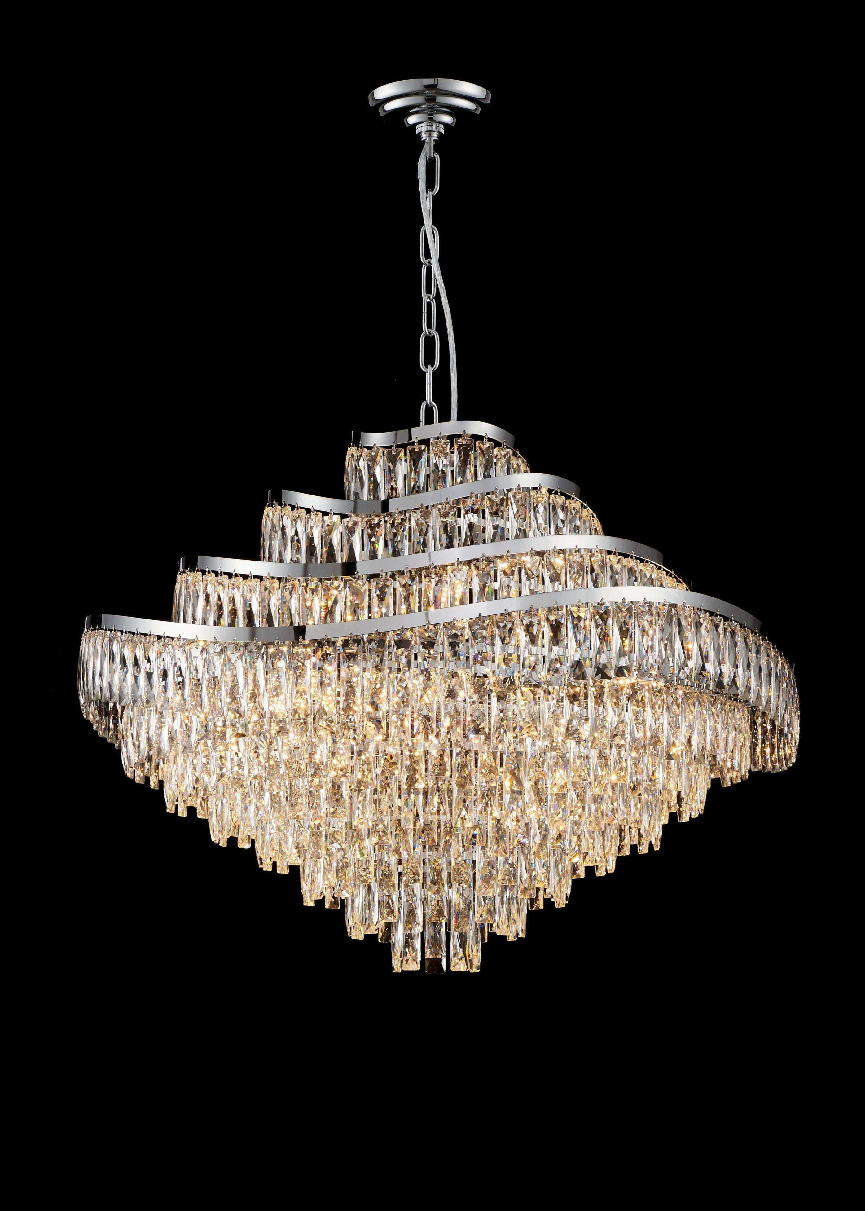 Люстра  800*600, 21*E14, 40W NewRgy Cristallo H68-ф800*H600 CHROME, Хром