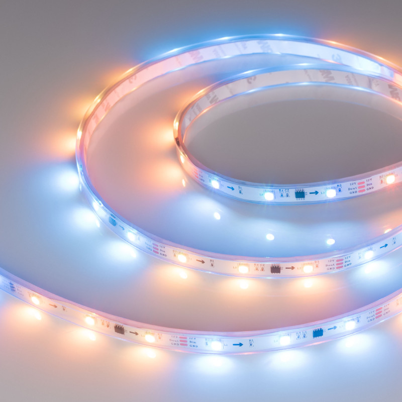 Лента герметичная SPI-P-B30-12mm 12V RGB-PX3 (7.2W/m, IP66, 5060, 5m) (Arlight, бегущий огонь) 026370(3). Цена указана за 5 метров. Продается кратно 5 метрам.