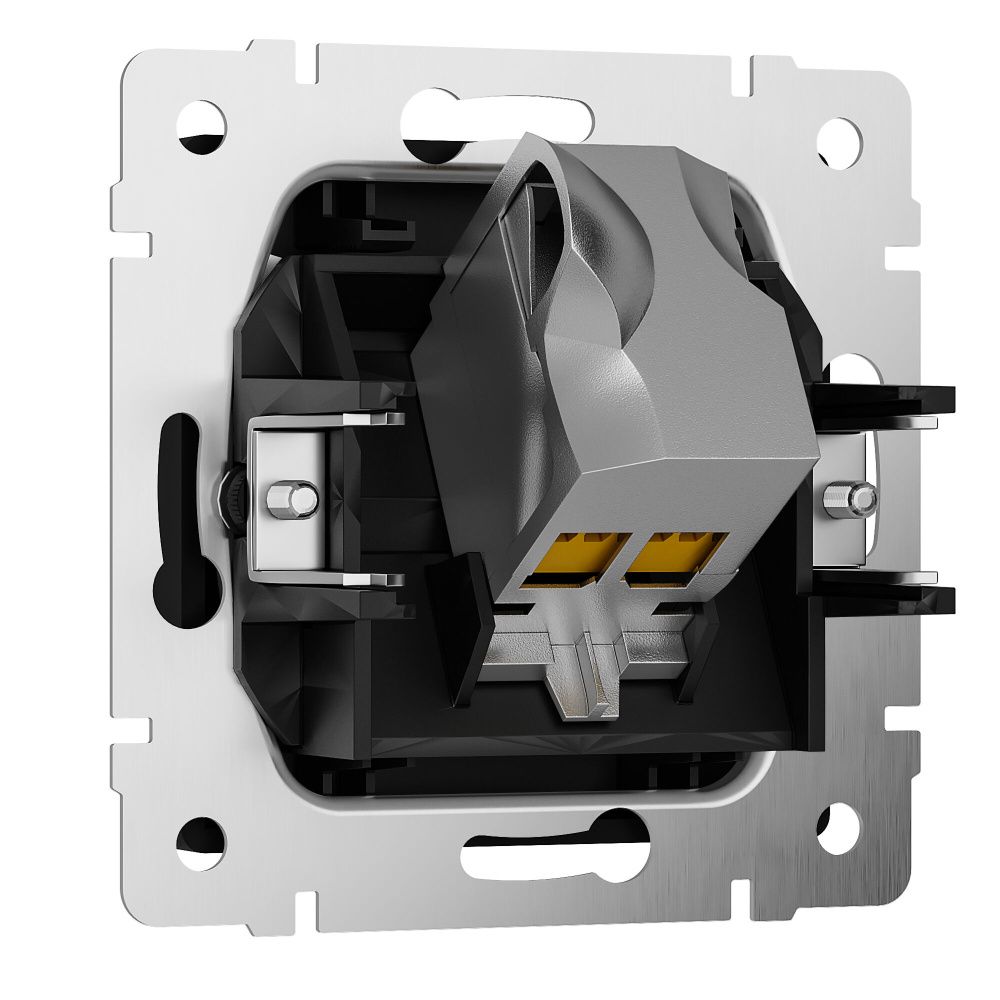 W5120108 Розетка Ethernet RJ-45 cat. 6A экранированная, черный матовый Werkel, 4690389213496