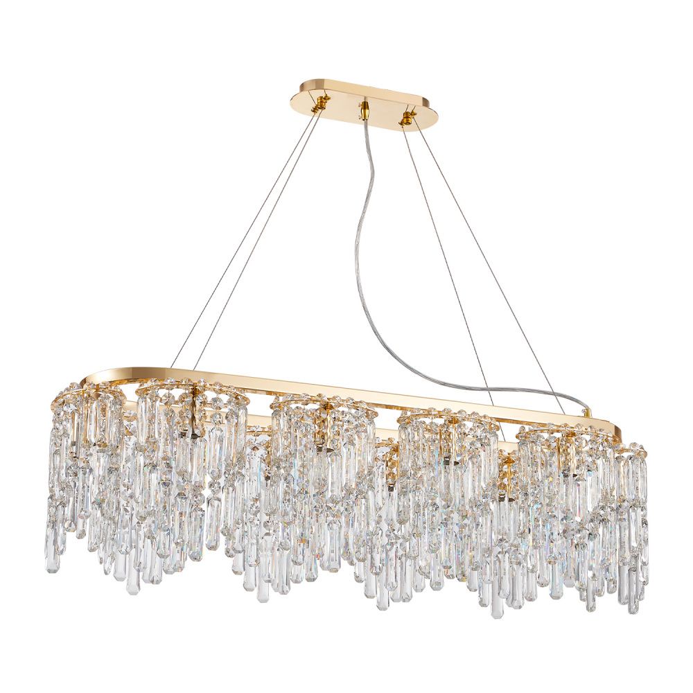 Люстра 100*28*80-130 см, 10*E14*40W, Favourite Diadem 4724-10P, золотой