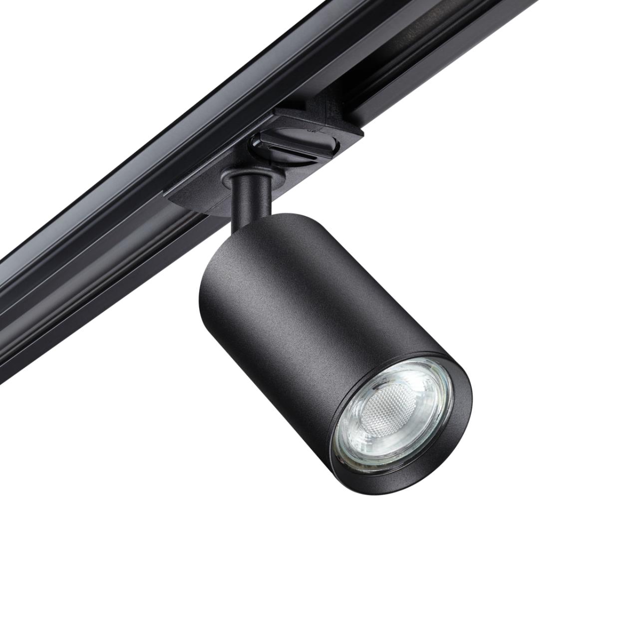Светильник трековый однофазный трехжильный 8,1**5,5 см, GU10 50W* К, Novotech Port Pipe, черный, 370965