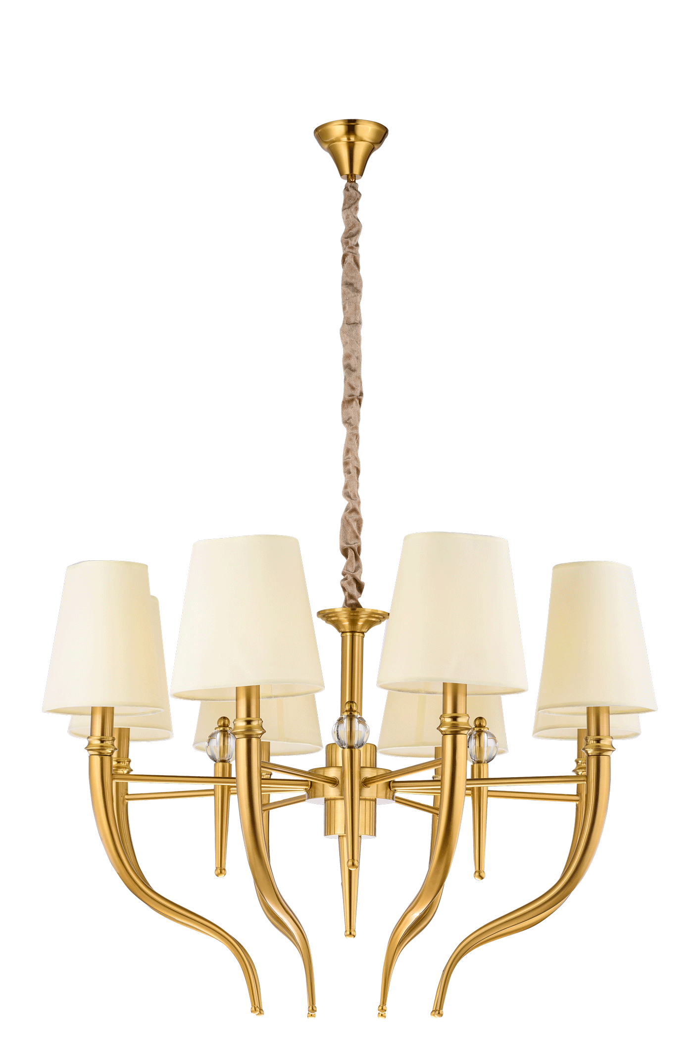 Люстра 850*600-1200, 8*E14, 40W NewRgy Модерн 8658/8LT BRASS, Бронза