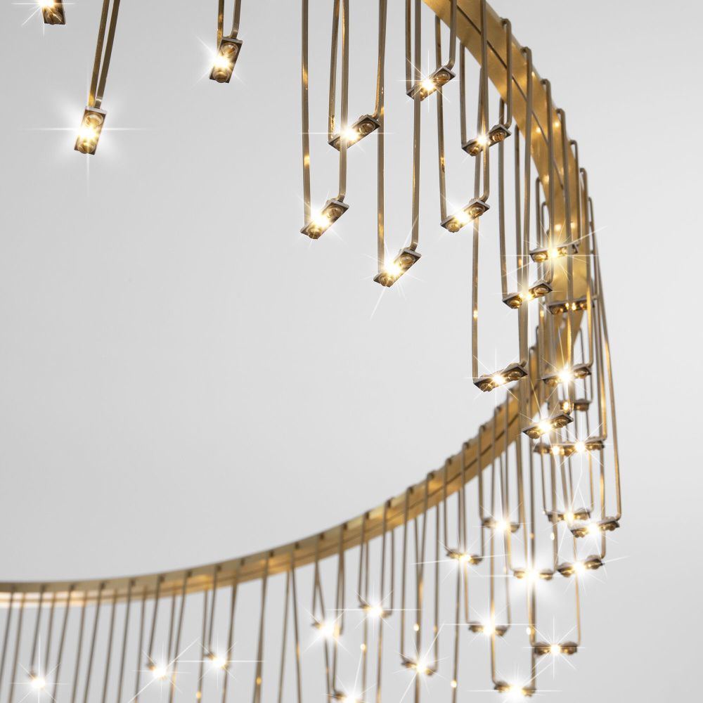 Подвесной светильник 65*65*180 см, LED 74W, 3000K, Bogate's Firefly 454/2, латунь, a067790