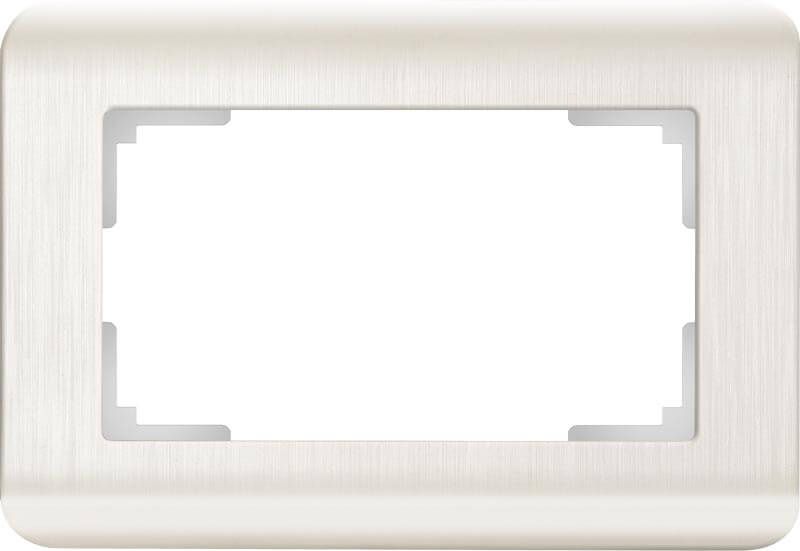 WL12-Frame-01-DBL / Рамка для двойной розетки (перламутровый), 4690389131318
